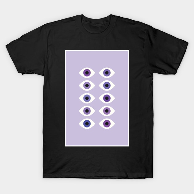 Evil Eye Abstract Retro Purple Gradient Minimalist Modern Art T-Shirt by mystikwhale